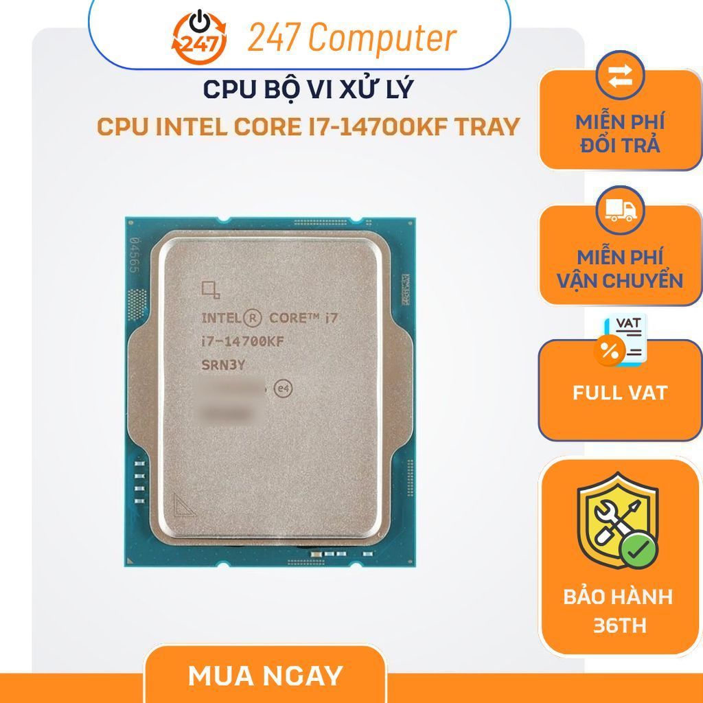 [NEW FULL VAT] CHIP XỬ LÝ CPU INTEL CORE I7 14700KF TRAY - BẢO HÀNH 3 NĂM