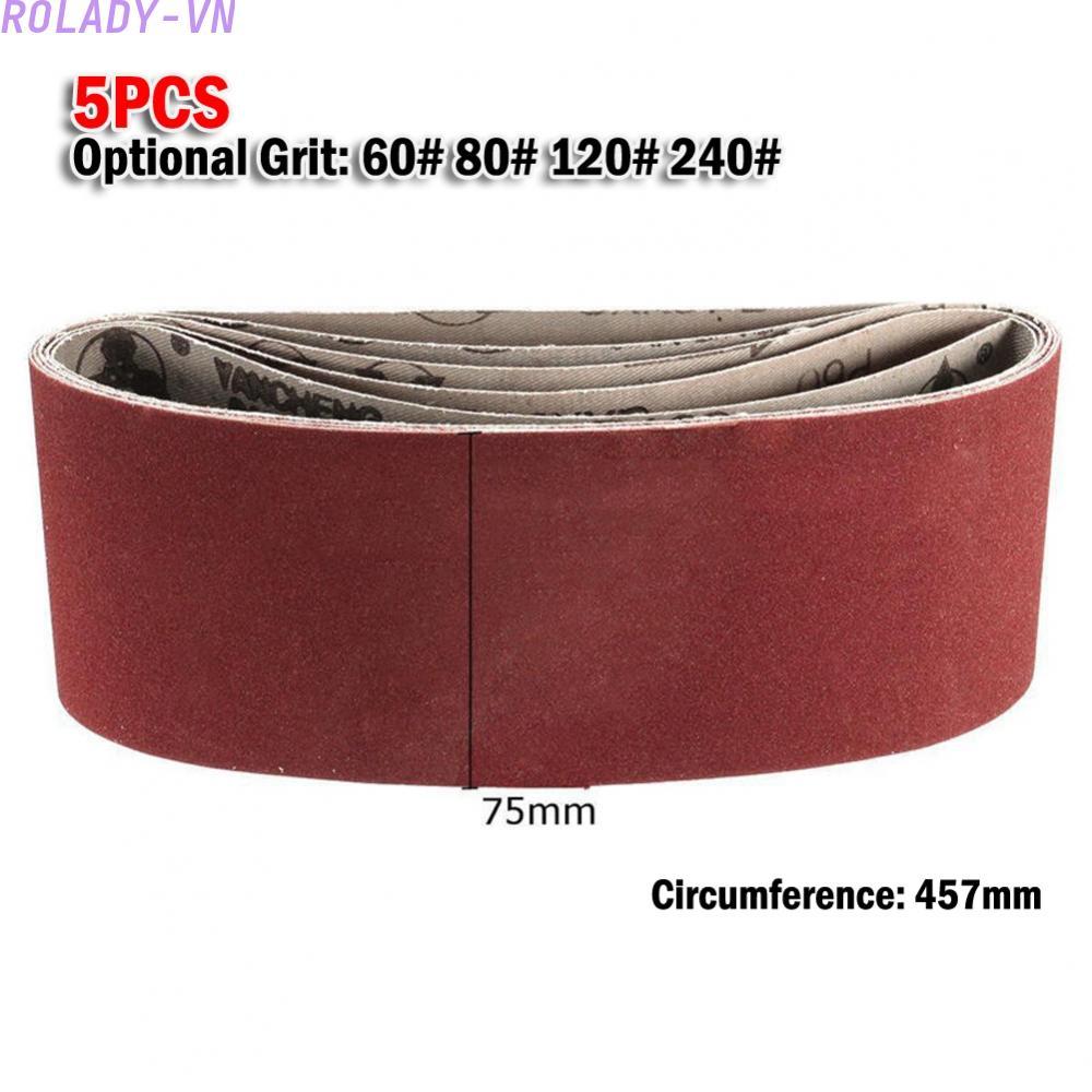 #ROYALLADY#For Polishing Sanding Belts Red 60#/80#/120#/240# 75*457mm Aluminum Oxide