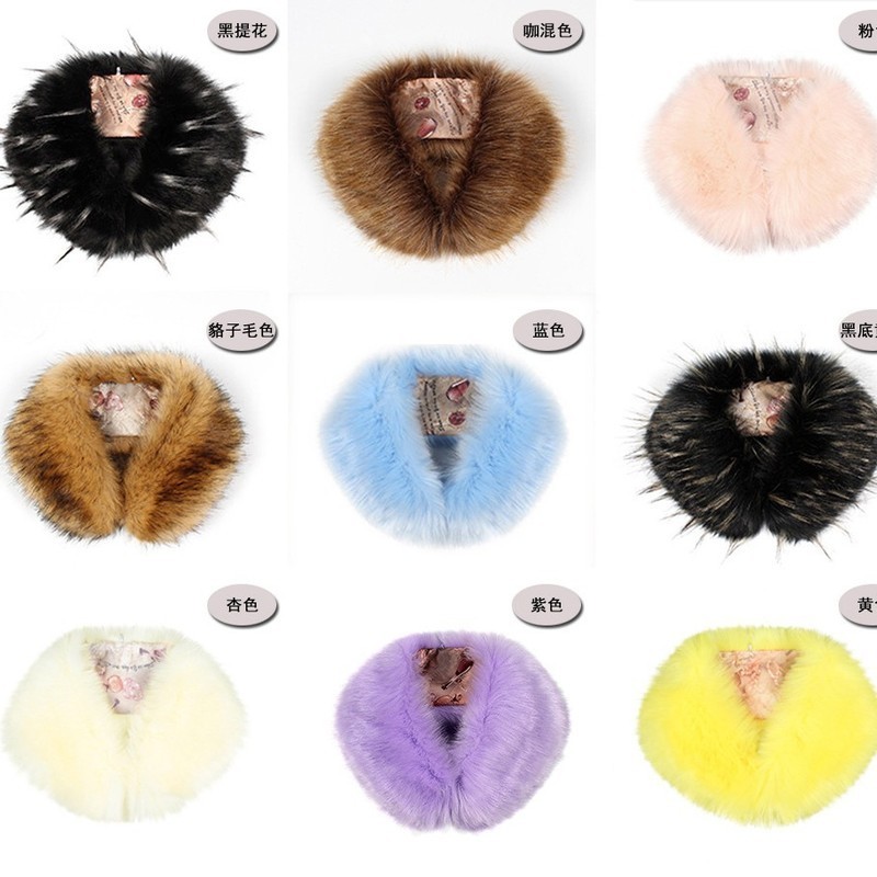 Cheng Juan P0171 Sẵn Sàng Phong Cách Mới Giả Lông Cáo Lông Thỏ Khăn Choàng Giả Lông Thú Cổ Lông Thú 