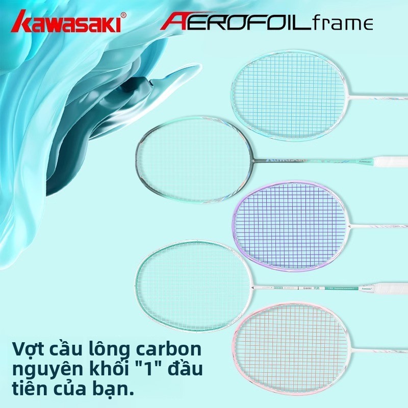 Kawasaki Kawasaki Vợt Cầu Lông Chính Hãng Pháo Thép Nhỏ Full Sợi Carbon Siêu Nhẹ Huấn Luyện Chuyên N