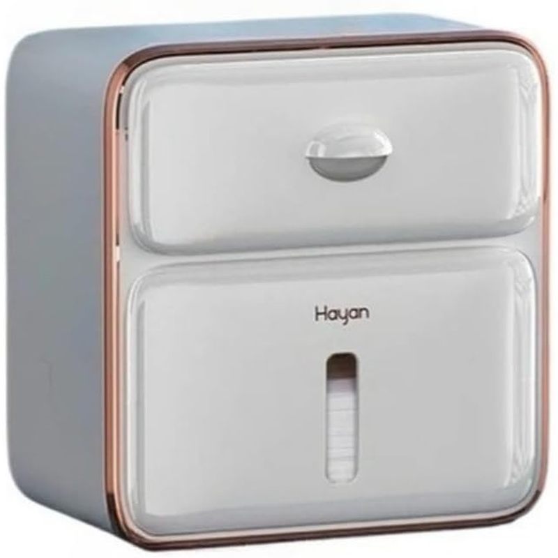 Wall Mounted Toilet Paper Double Layers Holder,Toilet Paper Holder for Bathroom,Waterproof Tray Roll