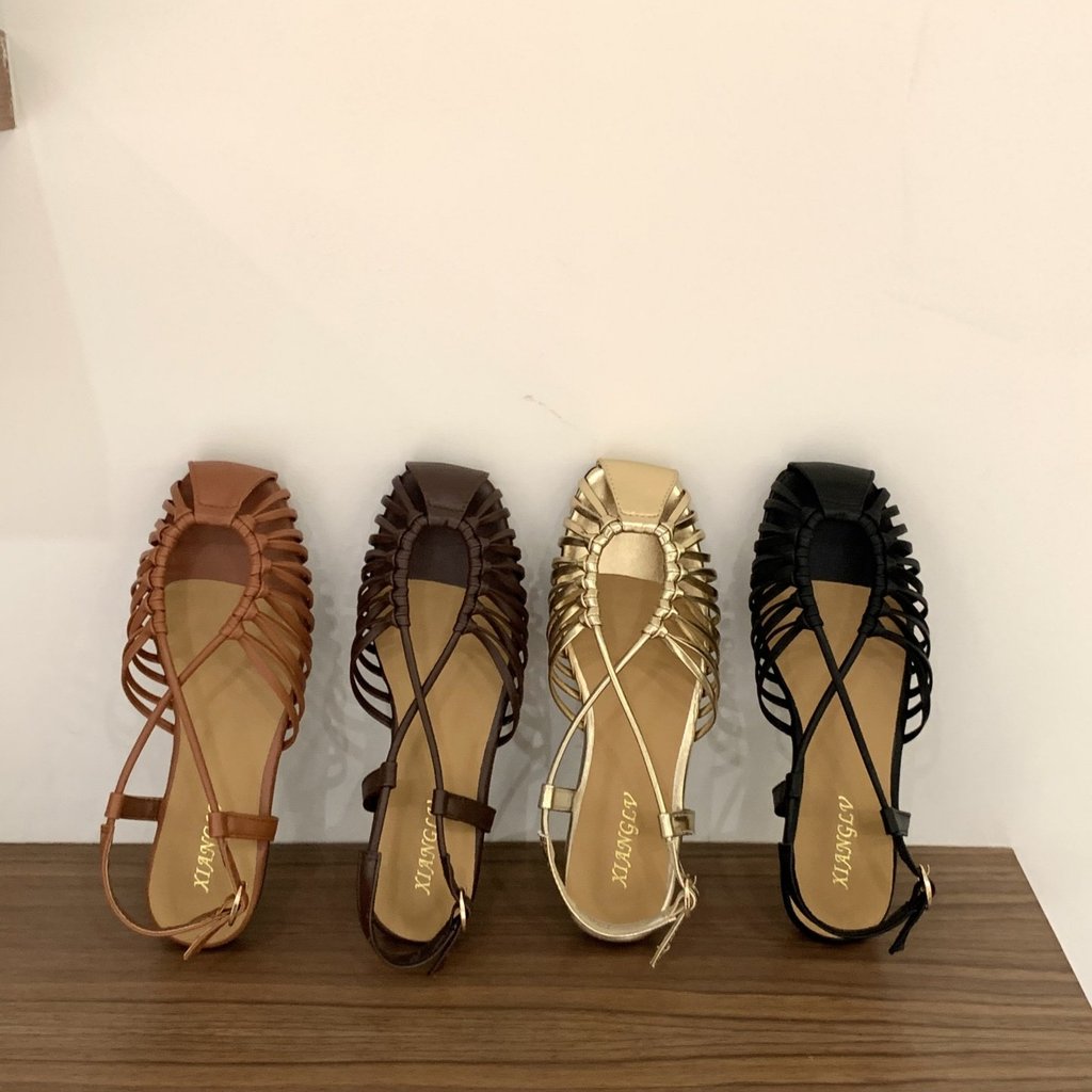 Giày Nữ Thời Trang Flat Dệt Bohemian Mũi-Baotou Giày Nữ 2026 Giày Phong Cách Mùa Hè
