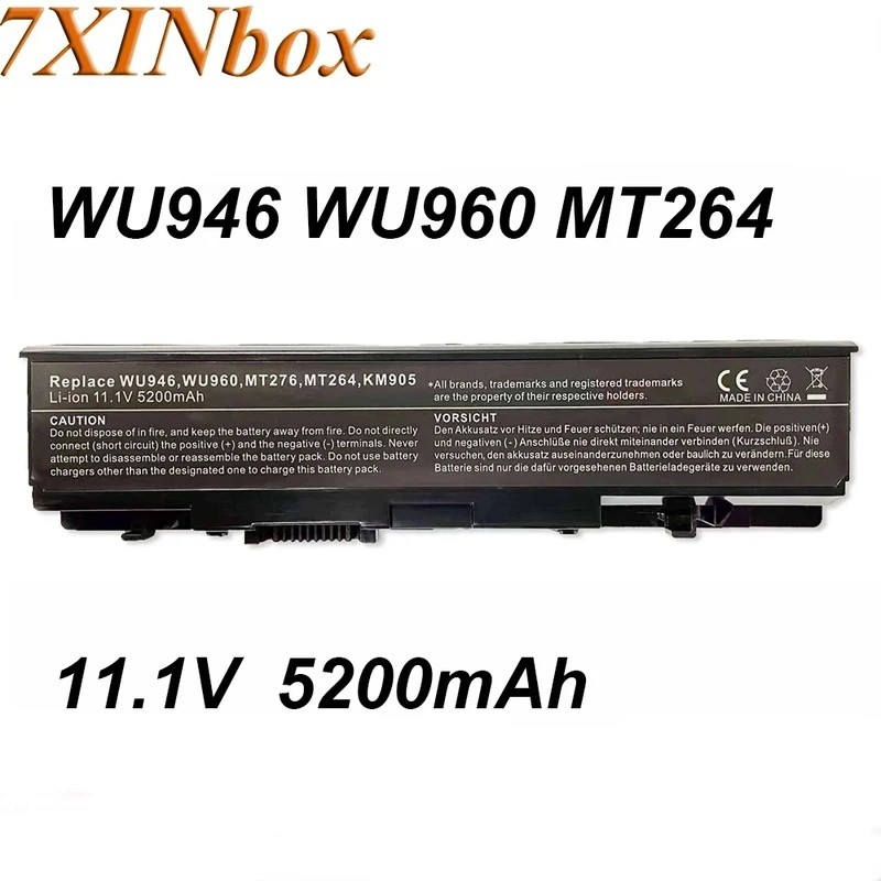 7XINbox WU946 MT264 KM965 11.1V 5200mAh Pin Laptop Cho Dell Studio 1535 1536 1537 1555 1557 1558 PP3