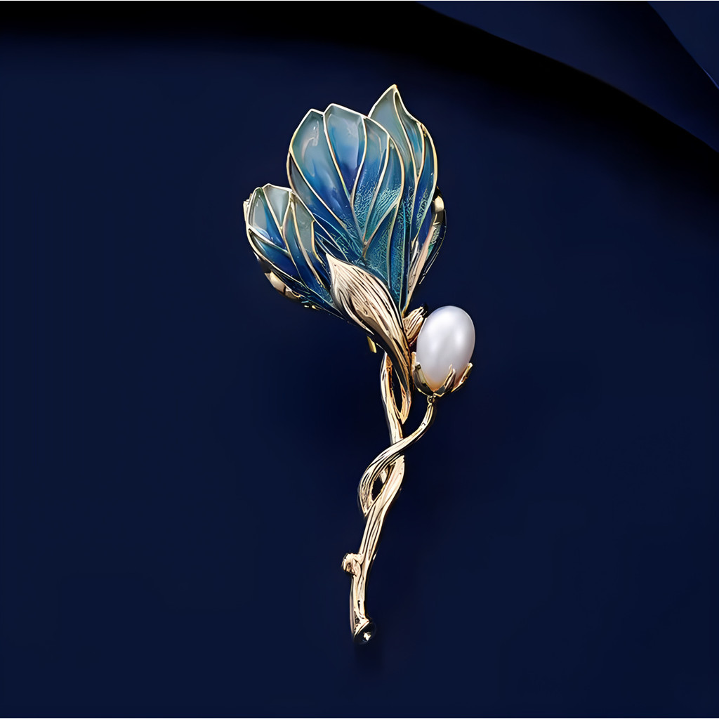 Preferred#Budding Magnolia Flower Brooch - High-end, exquisite, elegant pearl brooch for women, uniq