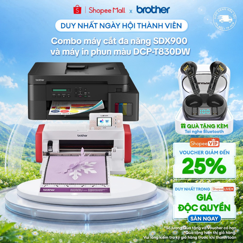 Combo máy cắt SDX900 + máy in DCP-T830DW