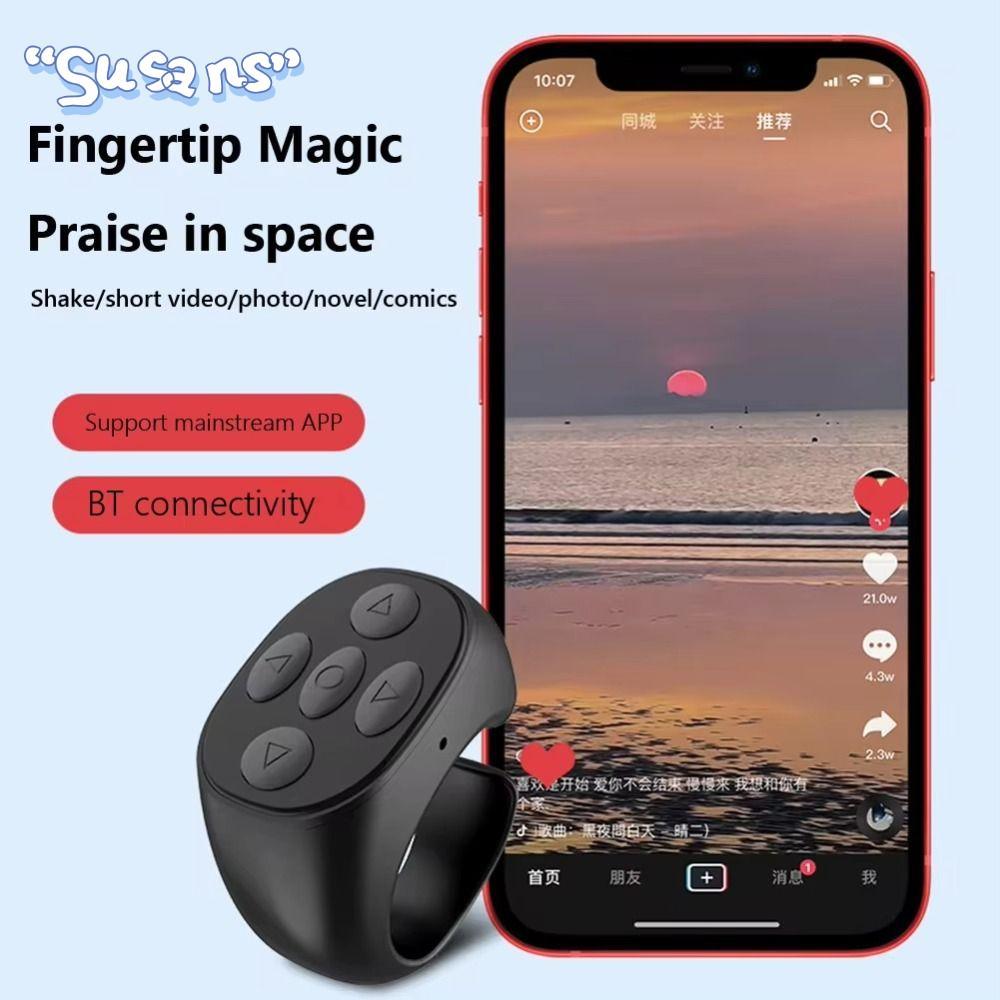 SUSANS Electric Auto Page Turner, Thiết bị bấm ngón tay Mini ABS, Tắt tiếng tương thích Bluetooth Bấ