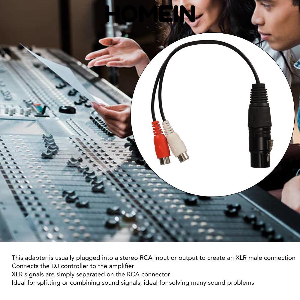 HOMEIN 3PIN XLR Nữ Sang 2RCA Nữ Y Splitter Cable, Cắm Và Chạy Dual RCA Sang 1 XLR XLR Splitter Cable