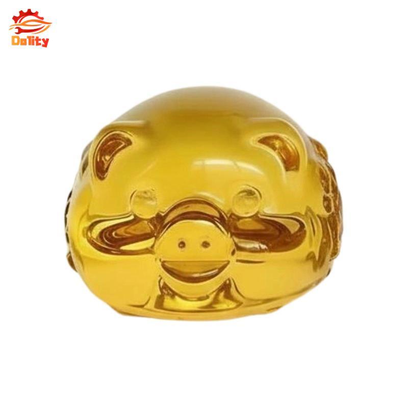 Tượng lợn pha lê, Trang trí lợn vàng, Lợn hoàng đạo, Vàng hiện đại 70mm