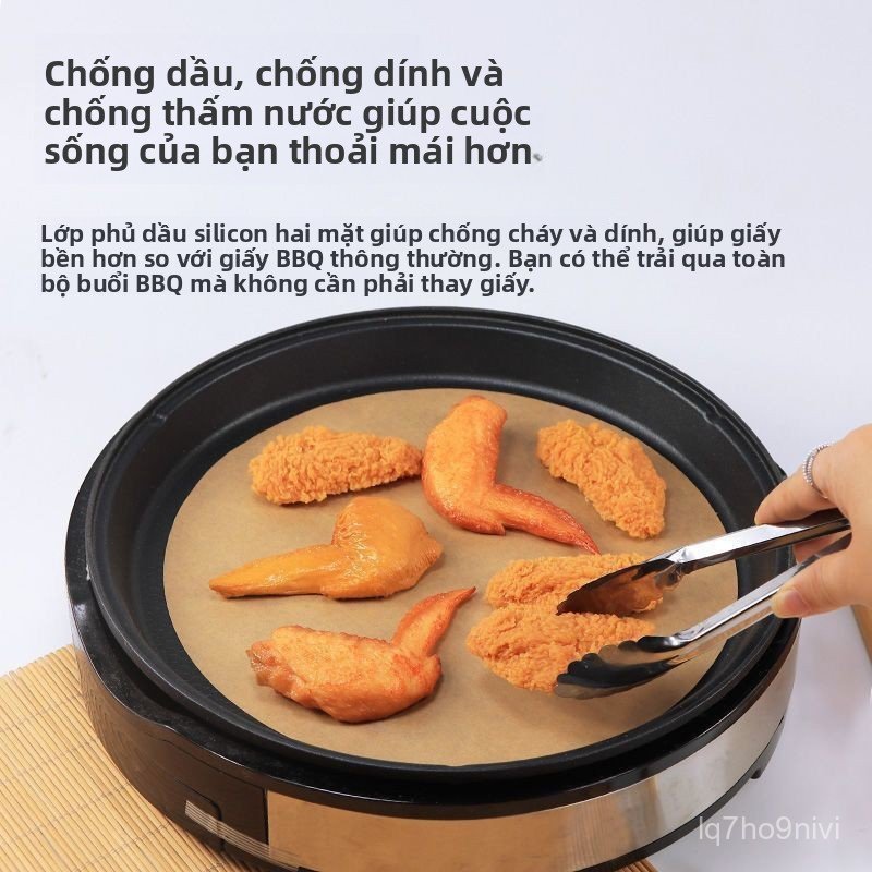 Giay tham dau tron day dan chuyen dung cho nuong thit noi chien khong dau va lam banh tien loi giao 
