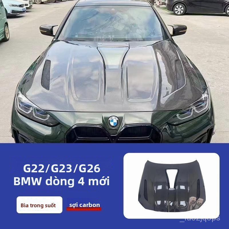 Nắp capo động cơ sợi carbon trong suốt kiểu mới cho BMW G22 G26 G80 G82 M3 M4 thể thao cao cấp giao 
