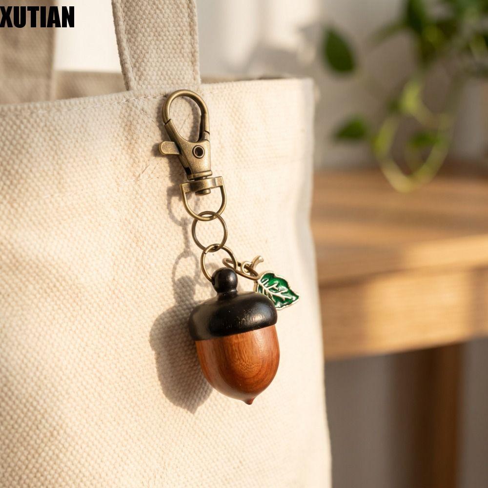 Móc khóa hạt dẻ XUTIAN, Hộp đựng vật phẩm nhỏ Twist Open Acorn Twist Open Móc khóa mở, Mô phỏng di đ