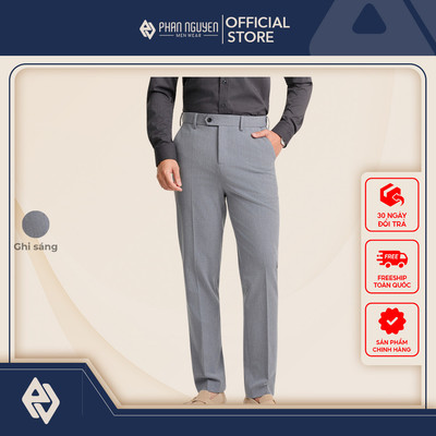 Quần âu nam Phan Nguyễn, chất liệu cao cấp, ít nhăn, phối chun tăng size, form slim fit đứng QVL.962