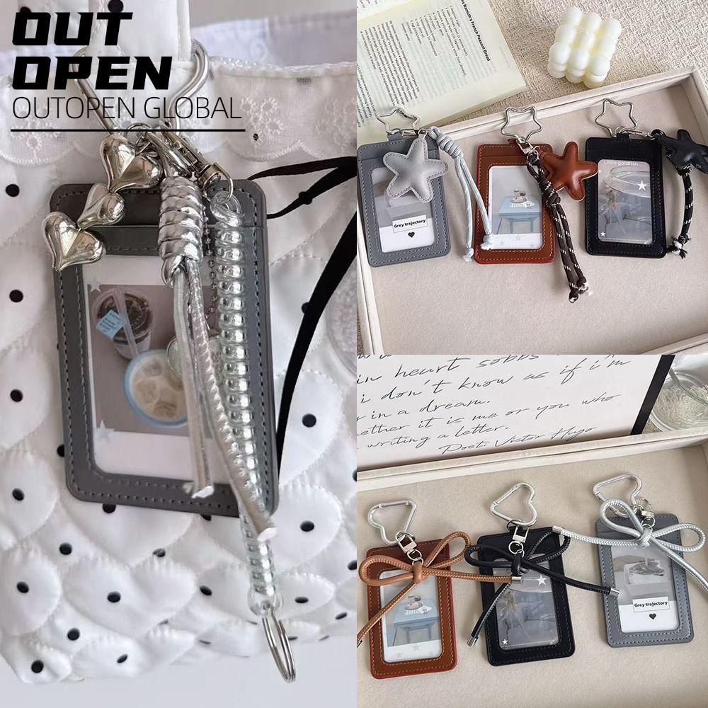 Hộp đựng thẻ OUTOPEN, Bao da PU Y2k Kpop Idol Photocard, Túi đựng thẻ ảnh INS Idol thời trang