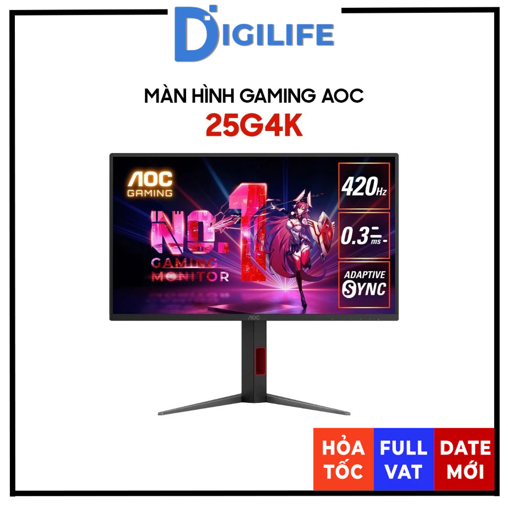 Màn Hình Gaming AOC 25G4K 24.5 Inch Full HD 420Hz Adaptive Sync Fast IPS