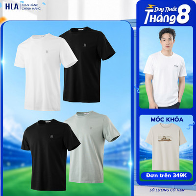 [GIÁ SỐC] Combo 2 Áo Thun Nam HLA Logo Nổi - Chất Liệu Cotton Cao Cấp, Thấm Hút Mồ Hôi