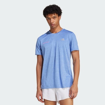 adidas Chạy Áo Thun Melange Own The Run Nam Màu xanh da trời JL8725