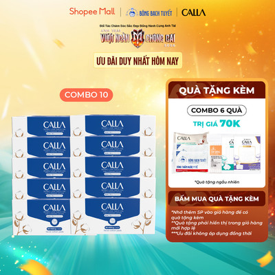 [CHỈ CÓ TRONG LIVESTREAM] Combo 10 Bông tẩy trang Bông Bạch Tuyết Calla Xỏ Ngón Dạng Túi, làm sạch da 80 miếng/hộp