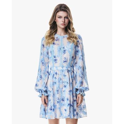 GIGI - Đầm mini tay phồng in hoa phối ren_G2101D251127-28