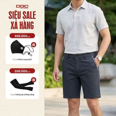 Quần short DGC với kiểu dáng basic, khỏe khoắn tạo sự gọn gàng và thoải mái khi vận động - SQSBC10M