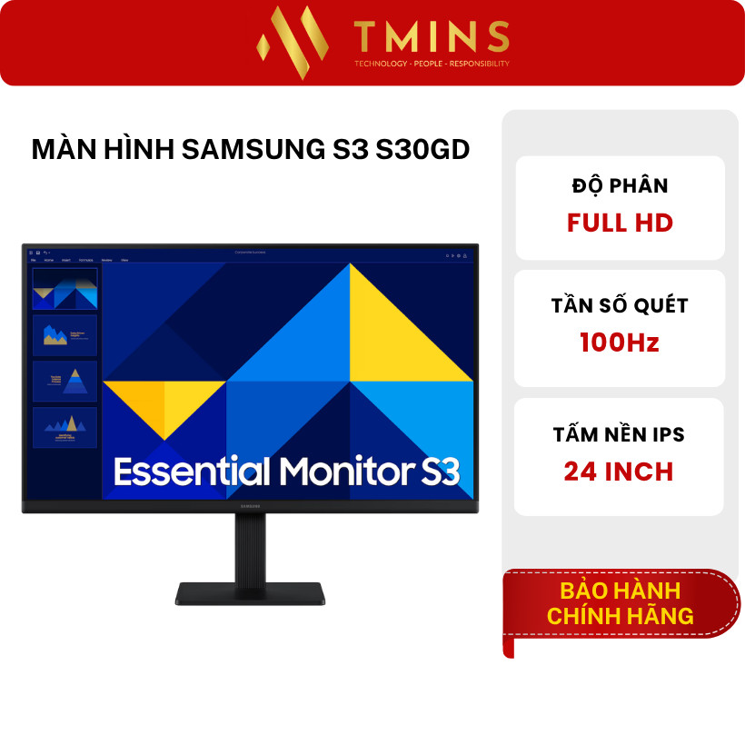 Màn Hình Samsung LS24D300GAEXXV, LS27D300GAEXXV (24-27 inch/ IPS/ FHD/ 100Hz/ 5ms) - Hàng chính hãng