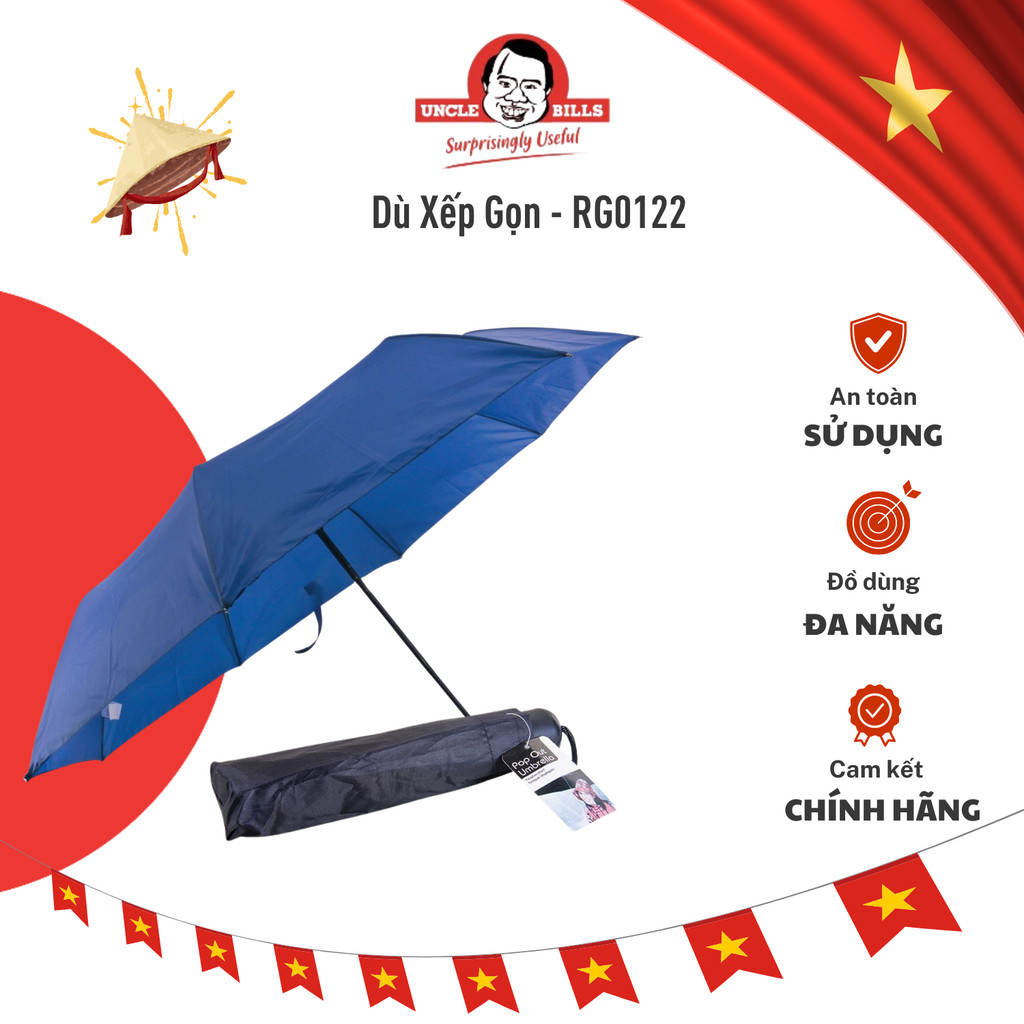 Dù Xếp Gấp Gọn UNCLE BILLS Thép Tiện Lợi Phù Hợp Che Nắng Mưa Nhập Khẩu - RG0122