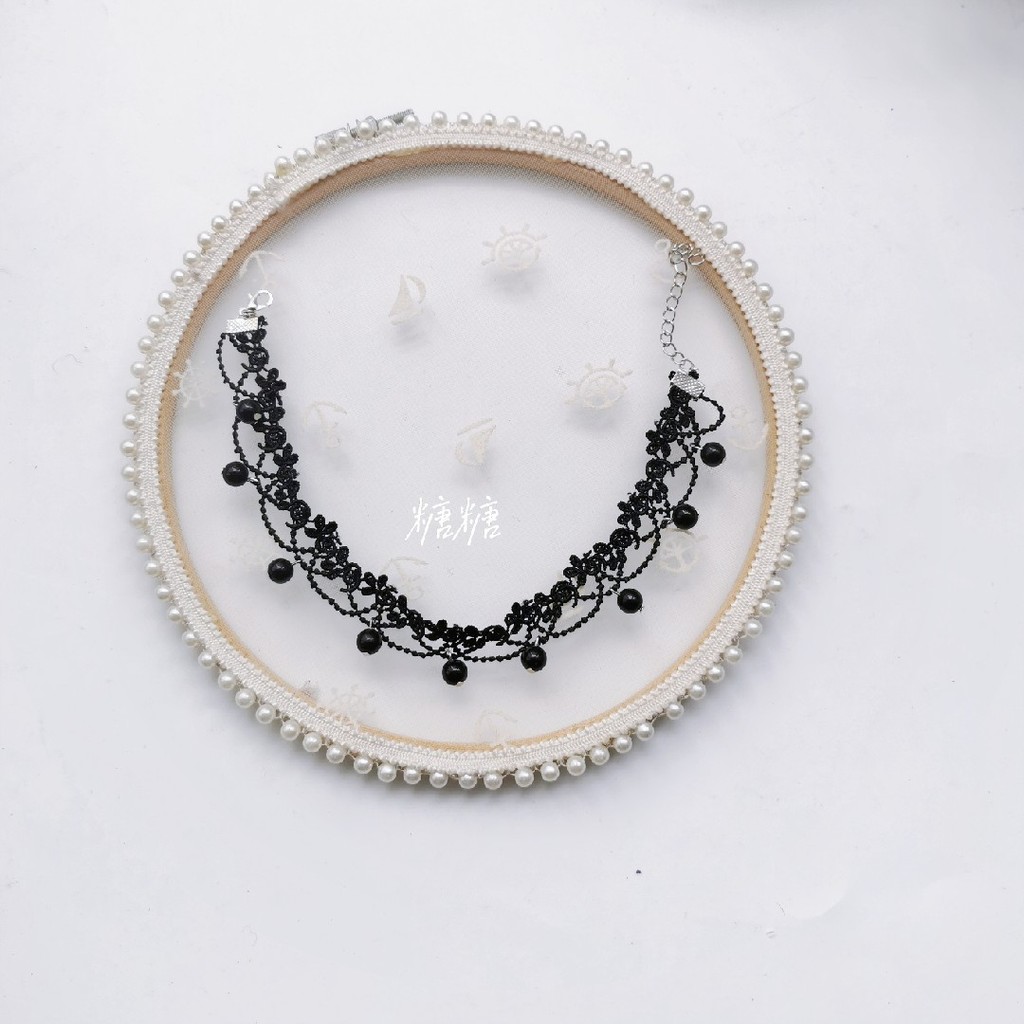 Chính Hãng lolita lolita lolita lolita Hàng Ngày Cổ Ngọt Ngào Cô Gái Dễ Thương Vòng Cổ Ren Ngọc Trai