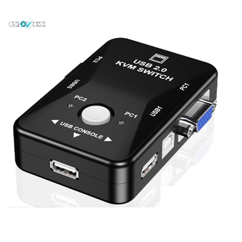 USB 2.0 KVM Chuột Switching Bàn Phím VGA Splitter Box Sharing Switch USB KVM Switch 2 Cổng VGA SVGA 