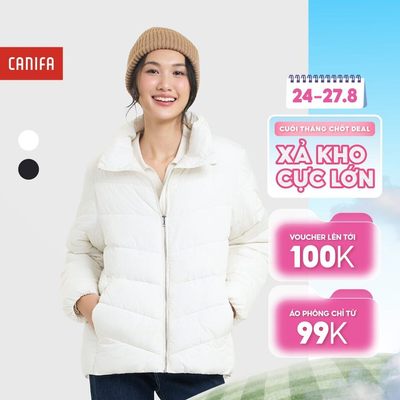 Áo khoác chần bông nữ dài tay không mũ siêu nhẹ siêu ấm CANIFA 6OT25W002