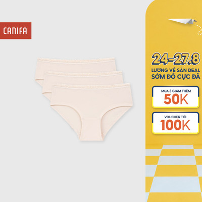 Combo 3 quần lót bé gái CANIFA dáng tam giác chất cotton mềm mại thoáng khí 1US26A006