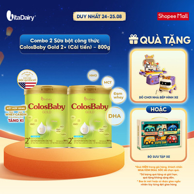 [COMBO 2 LON] Sữa bột ColosBaby Gold 2+ cải tiến cho trẻ trên 2 tuổi - Bổ sung dinh dưỡng, hỗ trợ đề kháng - Lon 800g