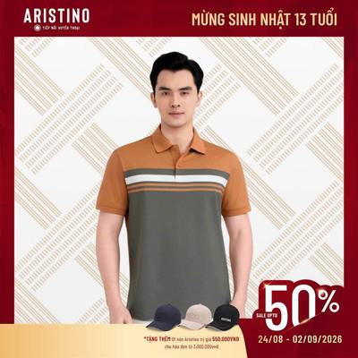 Áo Polo Nam Tay Ngắn Aristino  Regular Fit Bền Màu Thoáng Mát Co Giãn APS602EDP01