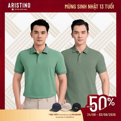 Áo Polo Nam Tay Ngắn Aristino Regular Fit Màu Xanh Rêu Và Xanh Lá Basic APS119AS2/APSR10EDP01