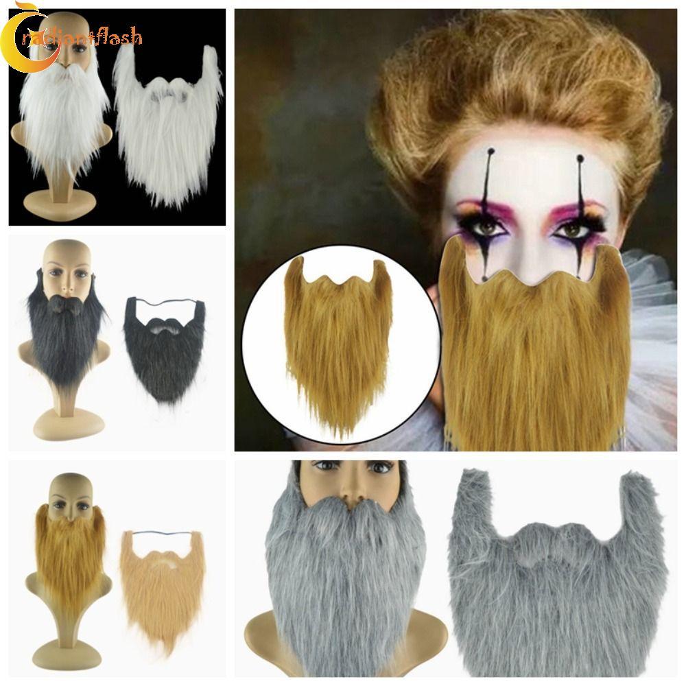 RADIANTFLASH Halloween Bộ ria mép giả, Râu giả Râu giả Râu giả thực tế, Râu lớn Handmade Râu nhân tạ