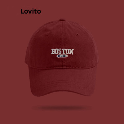 Lovito Mũ lưỡi trai bóng chày Boston chữ Phong cách thường ngày dành cho nữ LFA09617