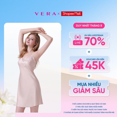 [NEW ARRIVAL] Đầm ngắn nữ Vera satin trơn phối ren hai dây - V0734
