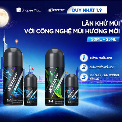 [MỚI] Combo Lăn khử mùi XMen Amazon Hunt/Vegas Delight 50ml và Lăn khử mùi Vegas Delight 25ml