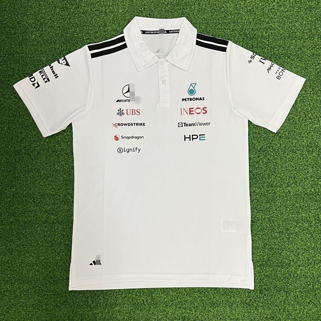 2026 New F1 Racing White Short Sleeve, Russell, Karting Sports Quick-Dry Polo Shirt