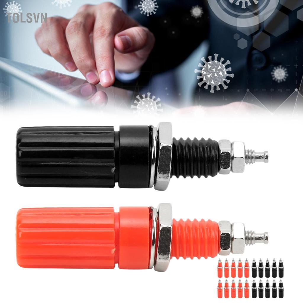 Tolsvn Xixian 20 Cái 4mm Banana Plug Ổ cắm M3 Binding Post Đồng đỏ ABS Đầu nối thử nghiệm cách điện 