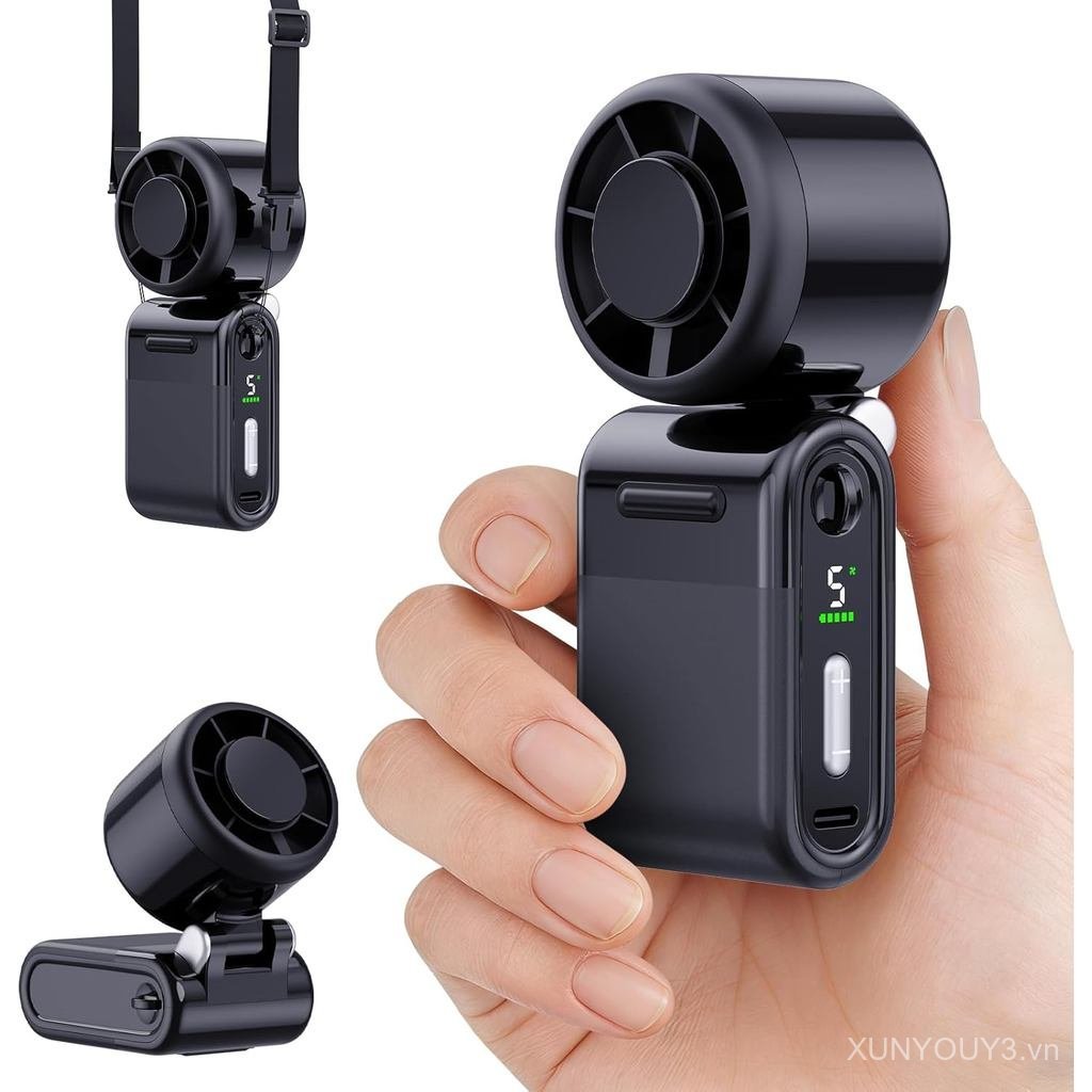 Mini Portable Handheld Turbo Fan – Small but Mighty, Whisper-Quiet, Long-Lasting, 5-Speed High-Veloc