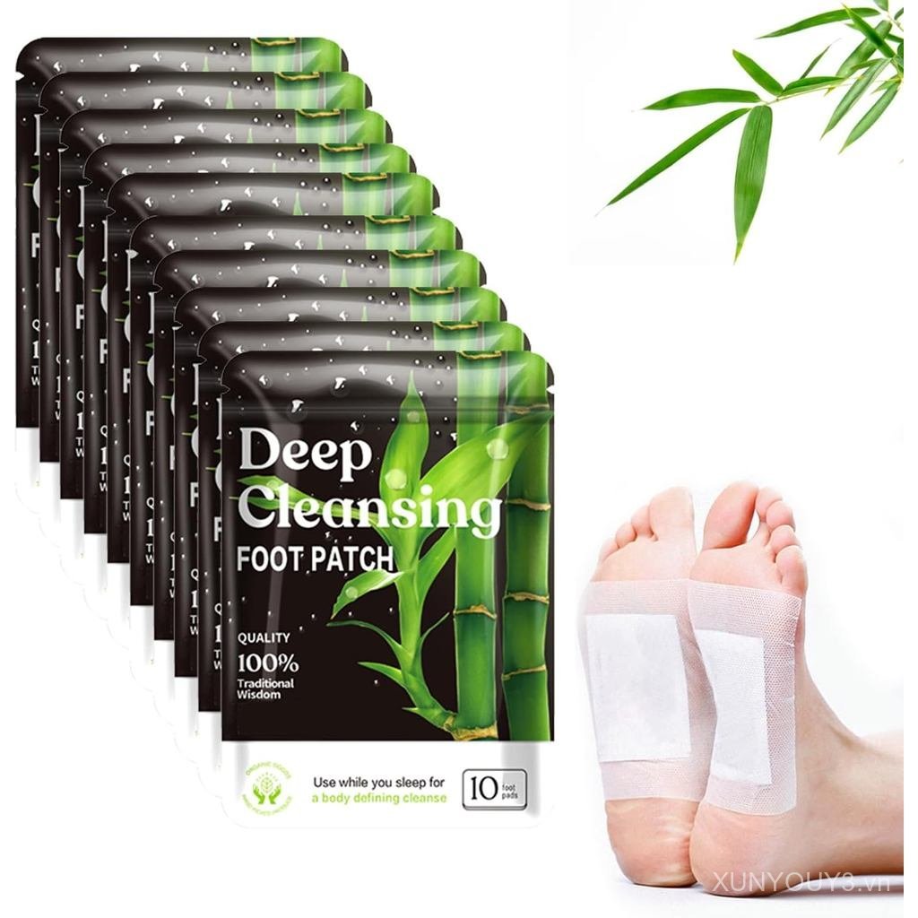 (100 Pads) Deep Cleansing Foot Pads for Better Sleep, Natural Bamboo Foot Patch | Relieve Stress, Im