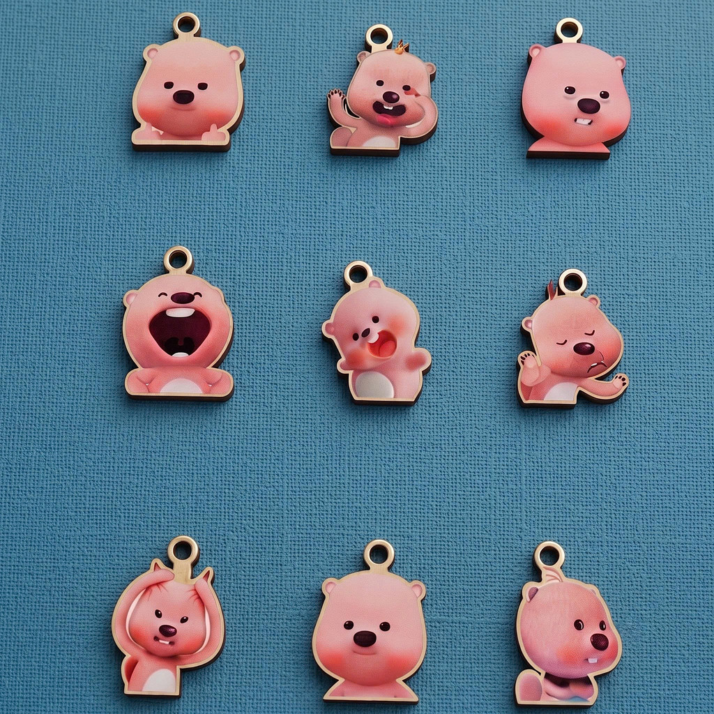 (MẪU A57) Móc khoá meme dễ thường hình Loopy, gấu hồng meme cợt nhả, haha