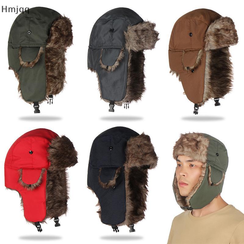 Hmjqq Nam Mùa Đông Trapper Aviator ER hat Nga earflap không thấm nước mũ trượt tuyết VN
