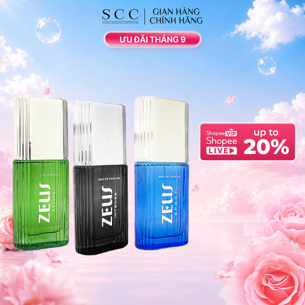 Nước Hoa Nam ZEUS 3 mùi hương Active / Sport / Intense 30ml