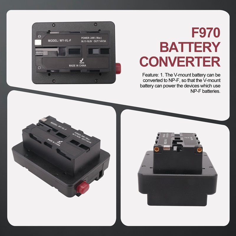 Pin V Mount V-Lock sang NP-F F550 F570 F750 F970 Tấm chuyển đổi pin giả D-Tap cho màn hình đèn LED V