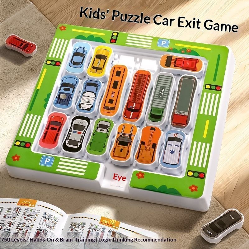 🚗🧩Kids Car Parking Maze Puzzle Toy Move Out Garage Logic Training Number Sliding IQ Educational Brai