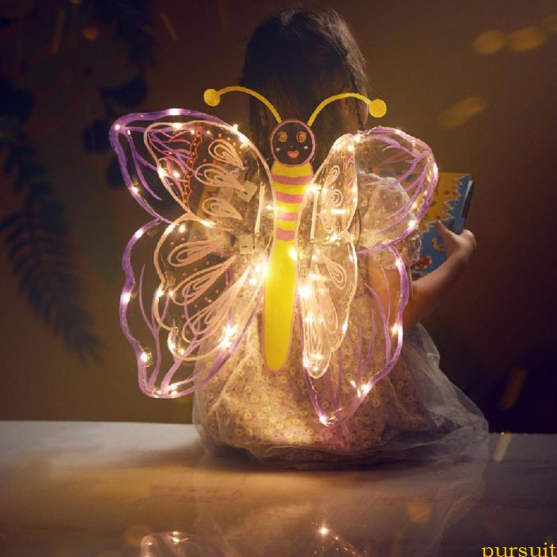 MAI Angel 's Wings LED Wings DIY Craft Kits Lovely Girls Dress Up Dance Rally Đạo cụ