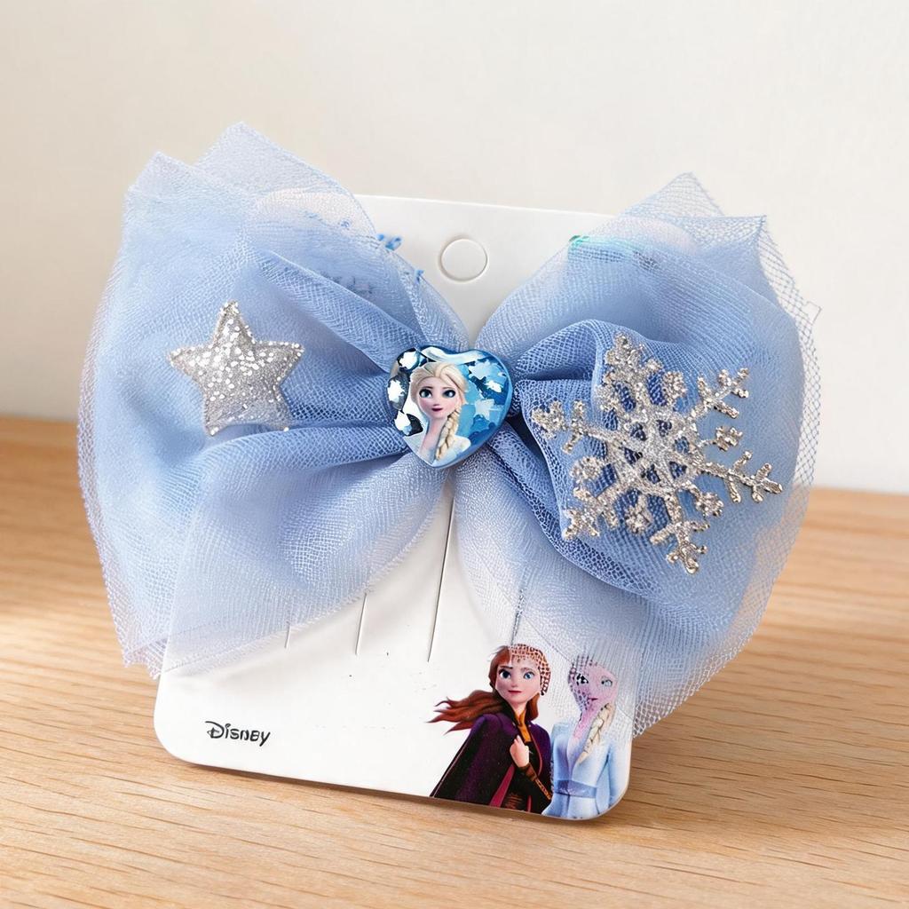Frozen Bé Gái Phụ Kiện Tóc Elsa Nữ Hoàng Kẹp Tóc Nơ Phụ Kiện Hoạt Hình Mũ Xanh Elsa Bông Tuyết Kẹp T