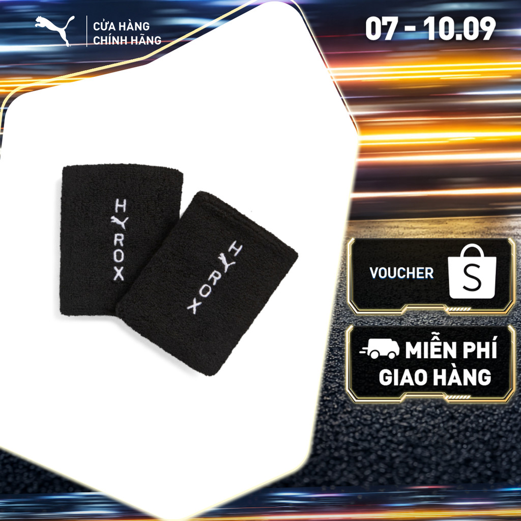 Băng Tay Tập Luyện PUMA Unisex x HYROX LONG Wristband Black Màu Đen