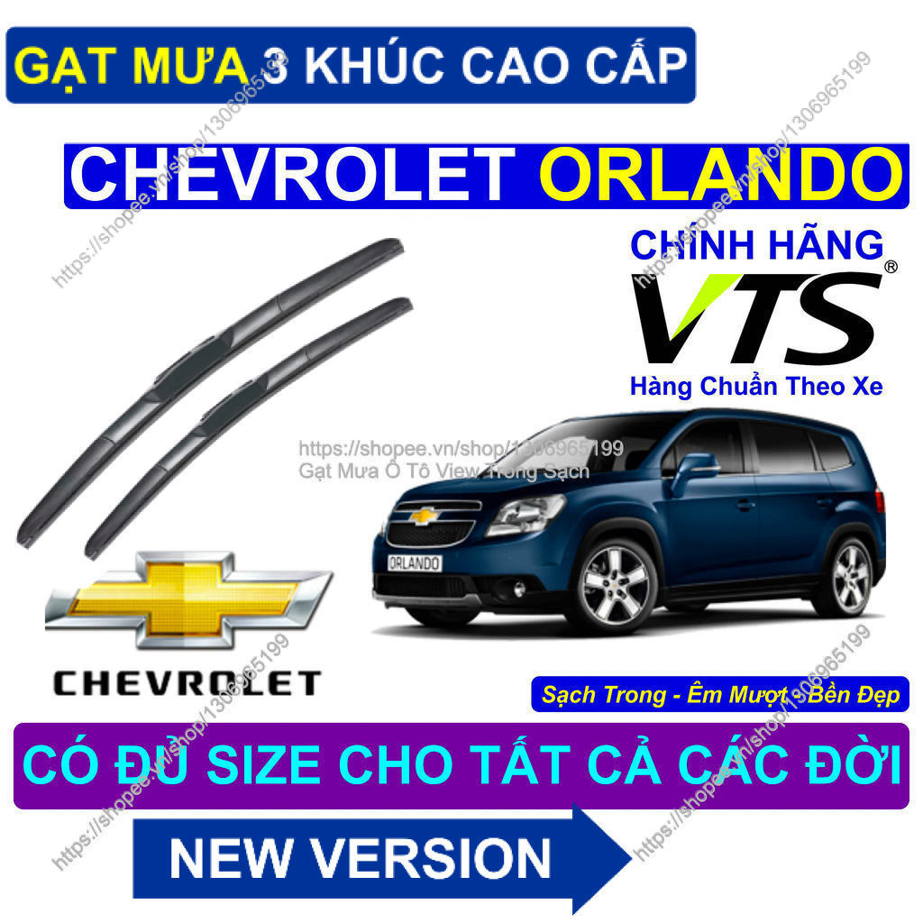Gạt Mưa 3 Khúc Kính Lái Chevrolet Orlando- Cặp Gạt Mưa Kính Lái Cho Các Dòng Xe Chevrolet Orlando