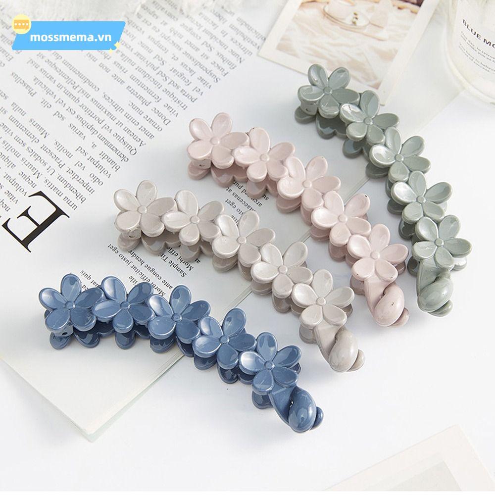 MOSSMEMA Plum Blossom Twisted Clip, Candy Color Women Girls Frosted Banana Clip, Kẹp tóc xoắn ngọt n